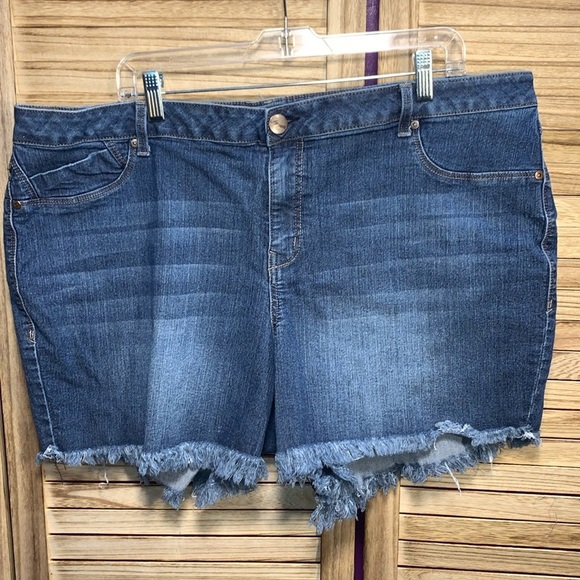 AG Denim Blue Jean Shorts Women's Plus Size 24W - Picture 1 of 7